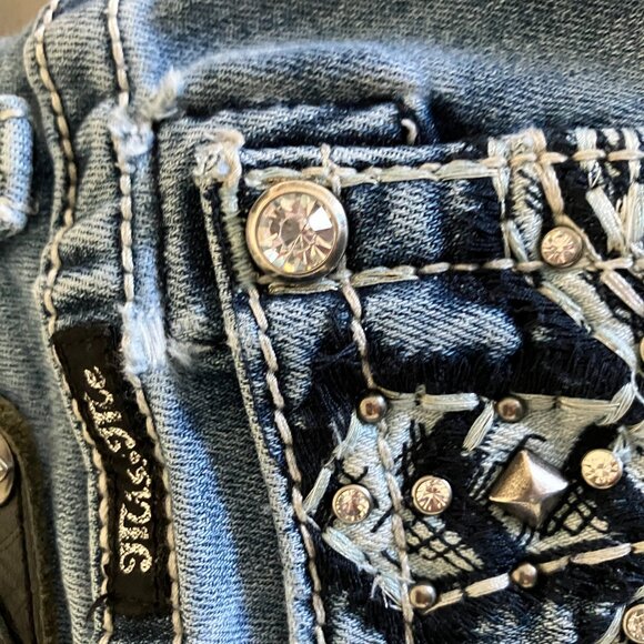 Miss Me Blue Signature Boot Jeans 31" X 32.5" Cotton Denim READ - Picture 13 of 16